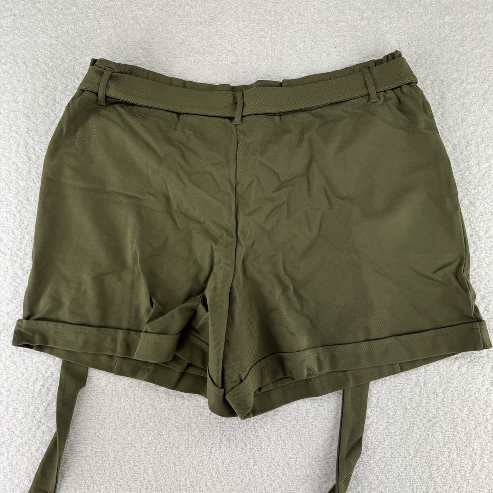 Studio Park x Kerstin Lindquist Knit Twill Paperbag Shorts Size XL Green - Picture 8 of 8